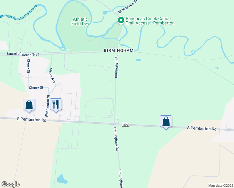 map of restaurants, bars, coffee shops, grocery stores, and more near 329 Birmingham Road in Pemberton