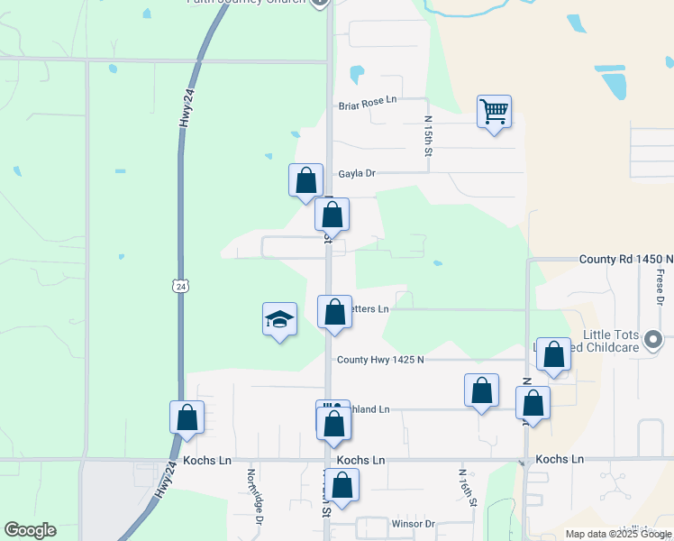 map of restaurants, bars, coffee shops, grocery stores, and more near 3312 North 12th Street in Quincy