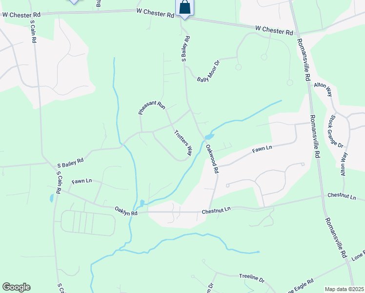 map of restaurants, bars, coffee shops, grocery stores, and more near 415 Trotters Way in Coatesville