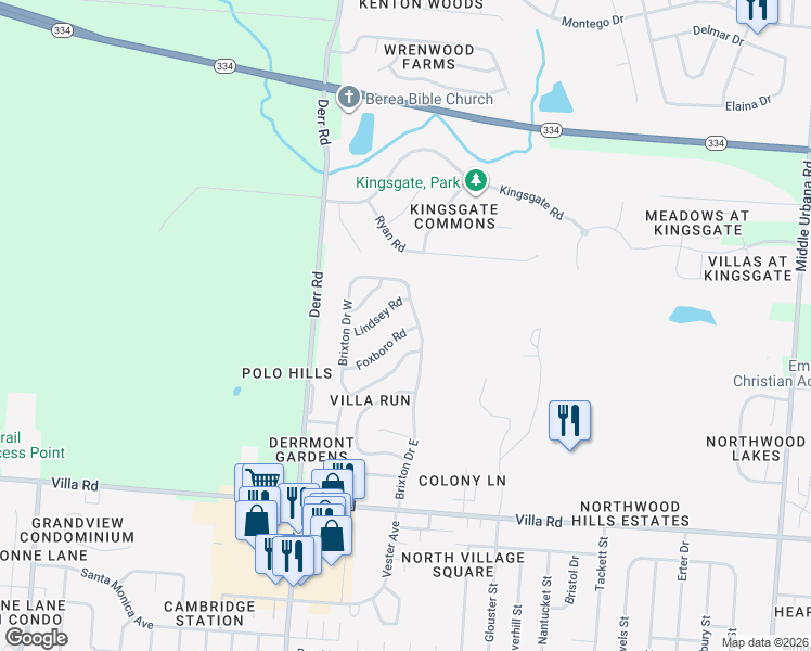 map of restaurants, bars, coffee shops, grocery stores, and more near 1150 Foxboro Rd in Springfield