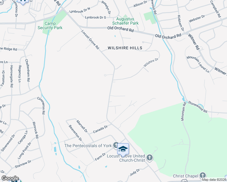 map of restaurants, bars, coffee shops, grocery stores, and more near 105 Marble Court in York