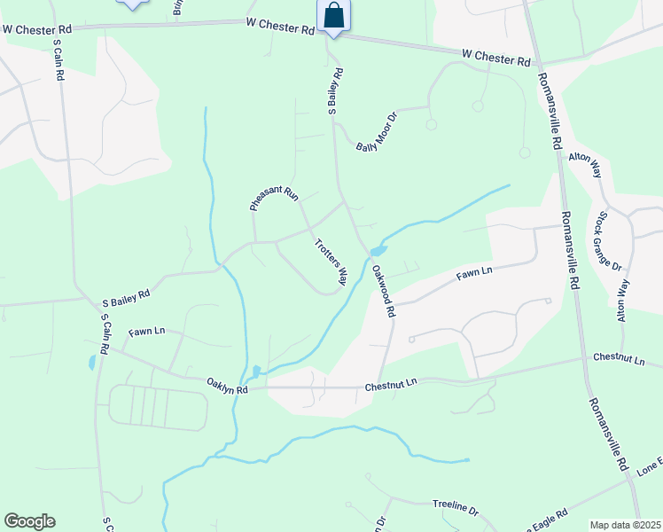 map of restaurants, bars, coffee shops, grocery stores, and more near 415 Trotters Way in Coatesville