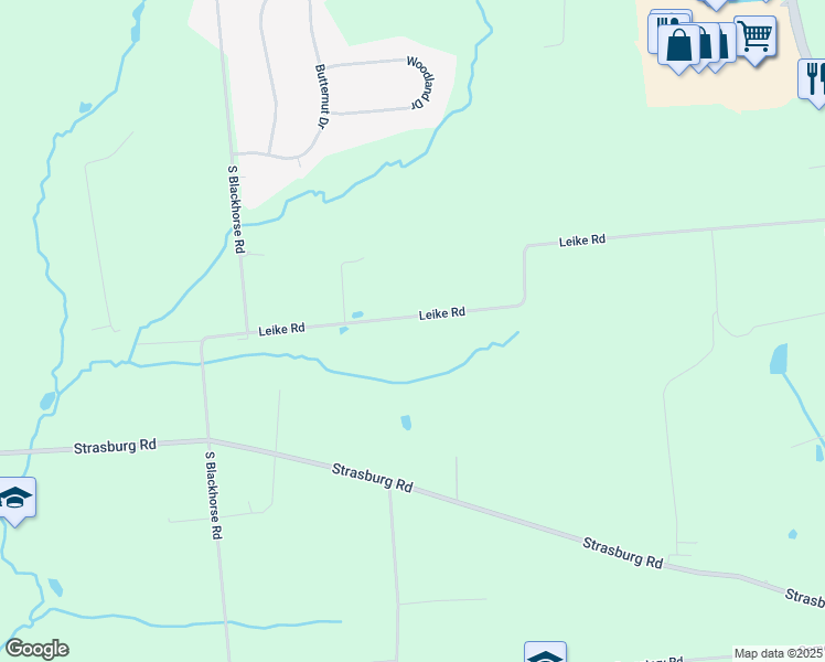map of restaurants, bars, coffee shops, grocery stores, and more near 4720 Leike Road in Parkesburg