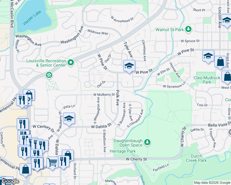 map of restaurants, bars, coffee shops, grocery stores, and more near 583 West Mulberry Street in Louisville