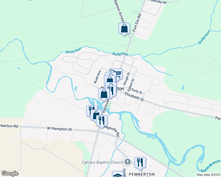 map of restaurants, bars, coffee shops, grocery stores, and more near in Pemberton