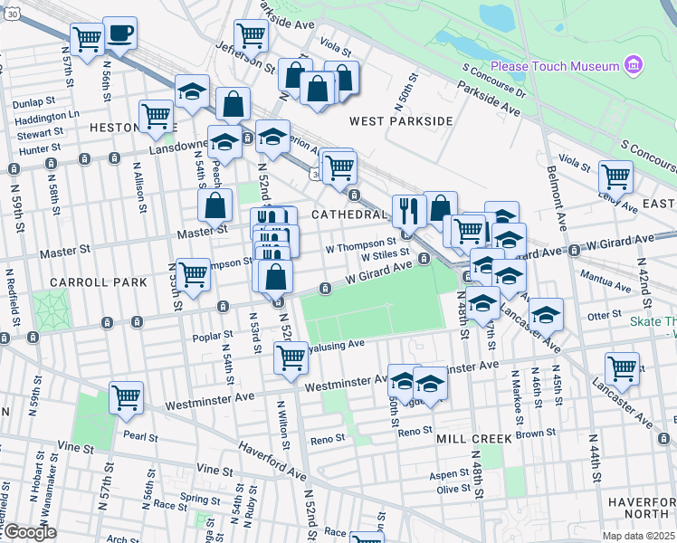 map of restaurants, bars, coffee shops, grocery stores, and more near in Philadelphia