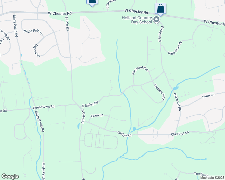 map of restaurants, bars, coffee shops, grocery stores, and more near 1375 South Bailey Road in Coatesville