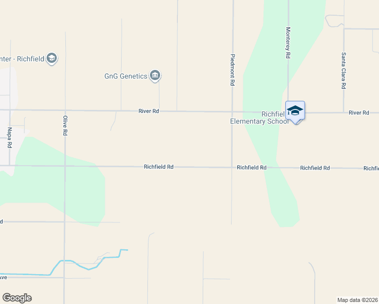 map of restaurants, bars, coffee shops, grocery stores, and more near 23650 Richfield Road in Corning