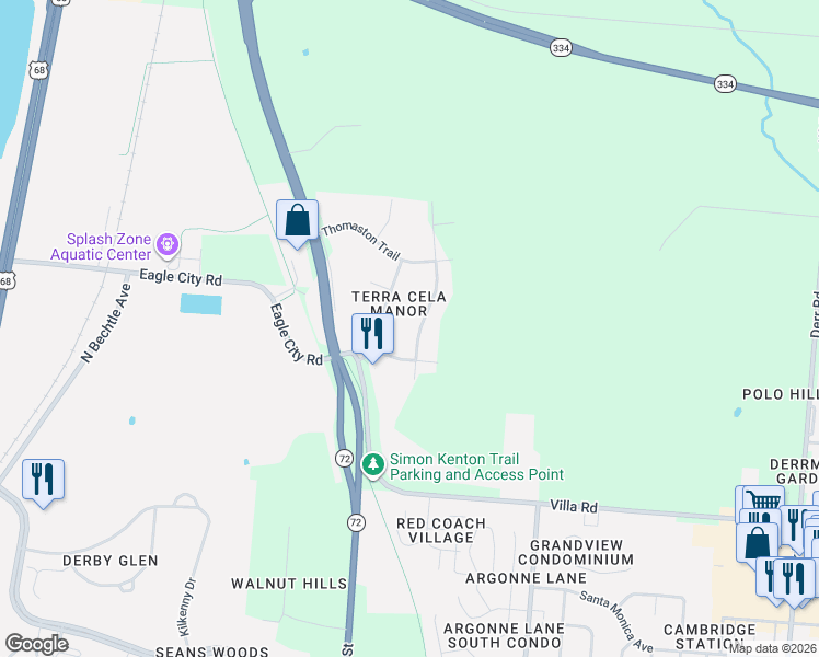 map of restaurants, bars, coffee shops, grocery stores, and more near 120 Stanford Pl in Springfield