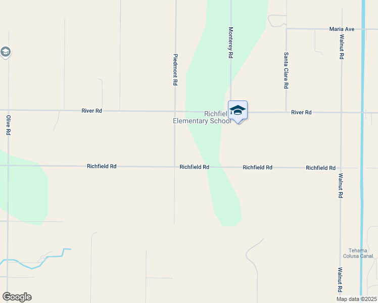 map of restaurants, bars, coffee shops, grocery stores, and more near 23700-23980 Richfield Road in Corning