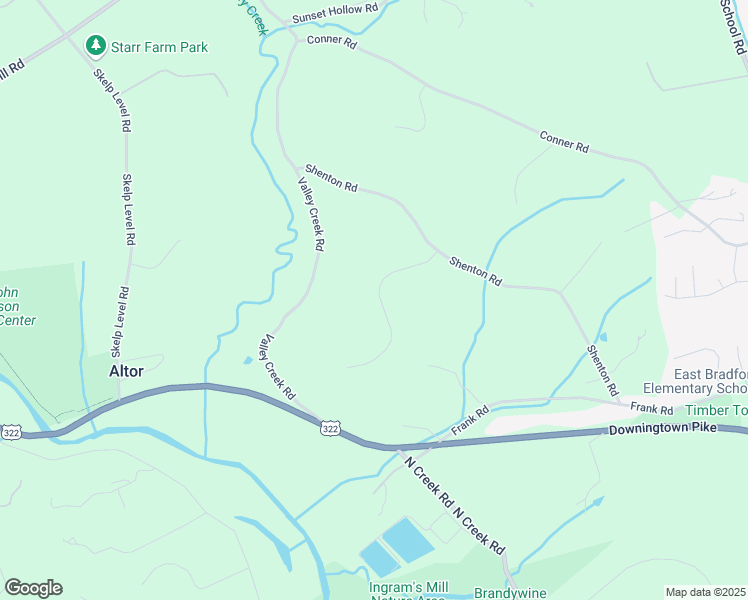 map of restaurants, bars, coffee shops, grocery stores, and more near 915 Shenandoah Lane in West Chester
