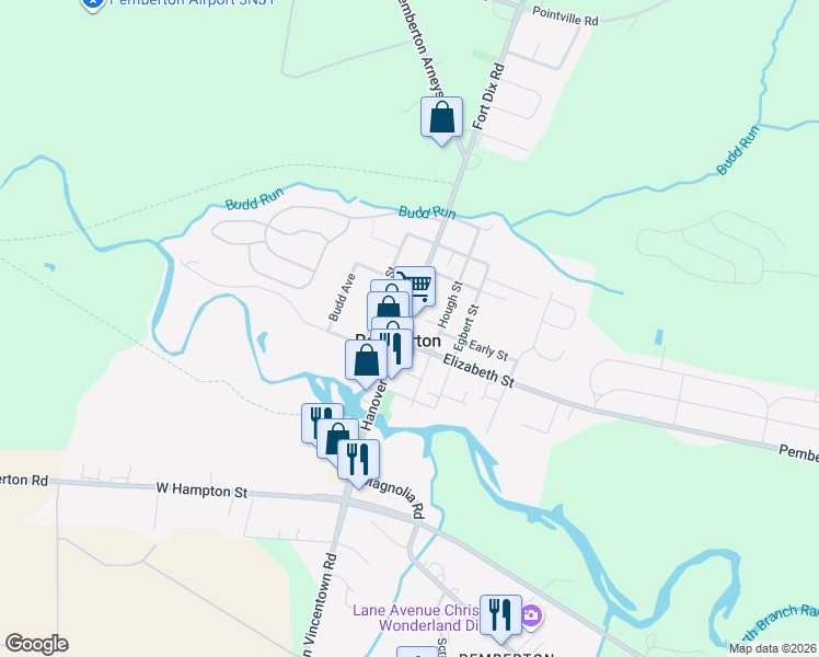 map of restaurants, bars, coffee shops, grocery stores, and more near 52 Hanover Street in Pemberton