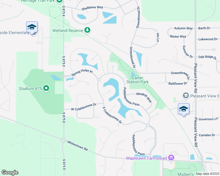 map of restaurants, bars, coffee shops, grocery stores, and more near 4596 Pebblepointe Pass in Zionsville
