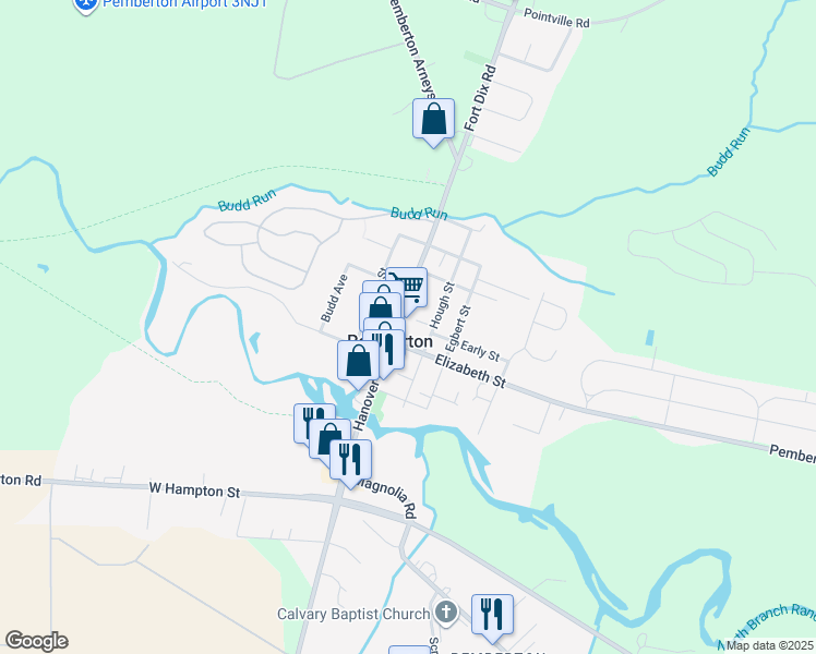 map of restaurants, bars, coffee shops, grocery stores, and more near 52 Hanover Street in Pemberton