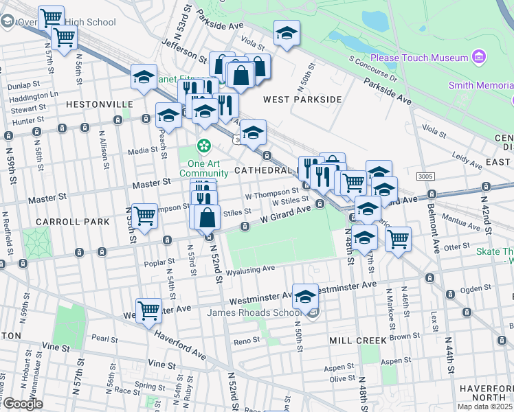 map of restaurants, bars, coffee shops, grocery stores, and more near in Philadelphia