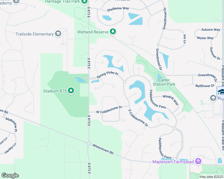 map of restaurants, bars, coffee shops, grocery stores, and more near 8920 Sandstone Place in Zionsville