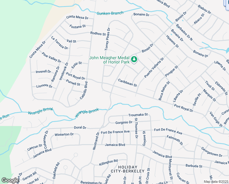 map of restaurants, bars, coffee shops, grocery stores, and more near 227 Torrey Pines Drive in Toms River