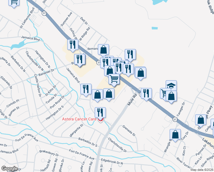 map of restaurants, bars, coffee shops, grocery stores, and more near 941 New Jersey 37 in Toms River