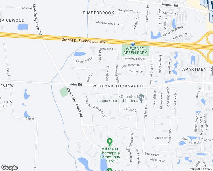 map of restaurants, bars, coffee shops, grocery stores, and more near Feder Road in Columbus