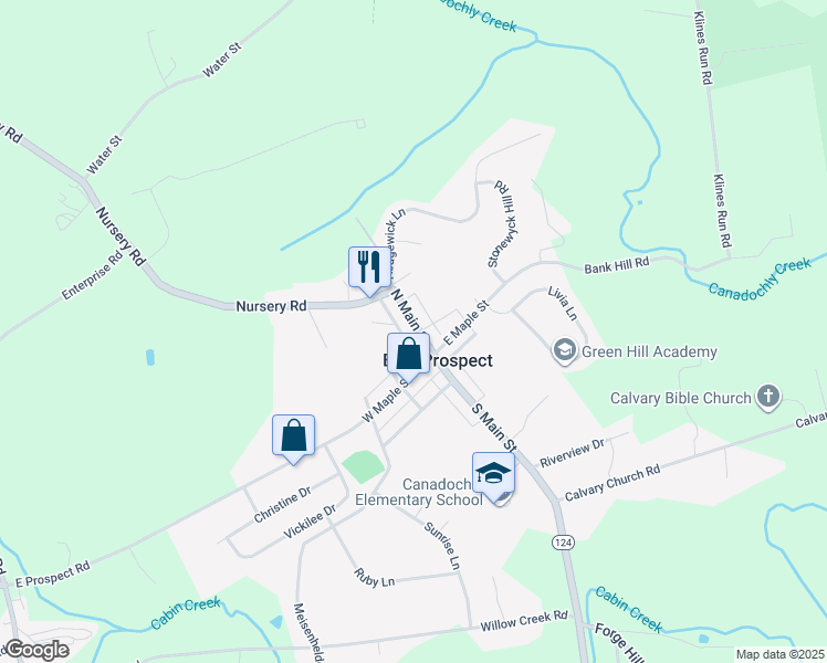 map of restaurants, bars, coffee shops, grocery stores, and more near 12 North Main Street in Wrightsville