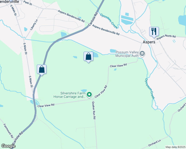 map of restaurants, bars, coffee shops, grocery stores, and more near in Aspers