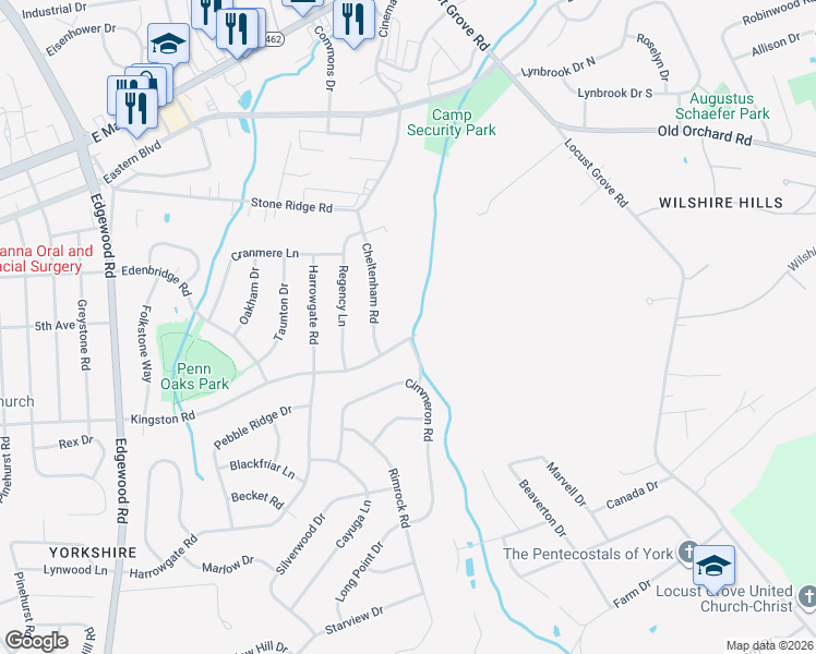 map of restaurants, bars, coffee shops, grocery stores, and more near 3671 Kingston Road in York
