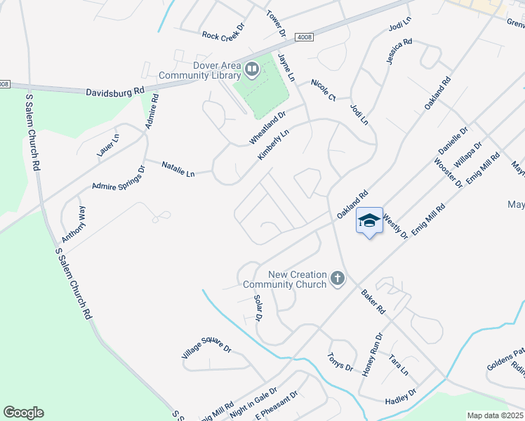 map of restaurants, bars, coffee shops, grocery stores, and more near 107 Honey Locust Circle in Dover