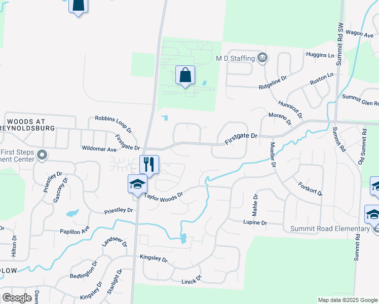 map of restaurants, bars, coffee shops, grocery stores, and more near 770 Turos Court in Reynoldsburg