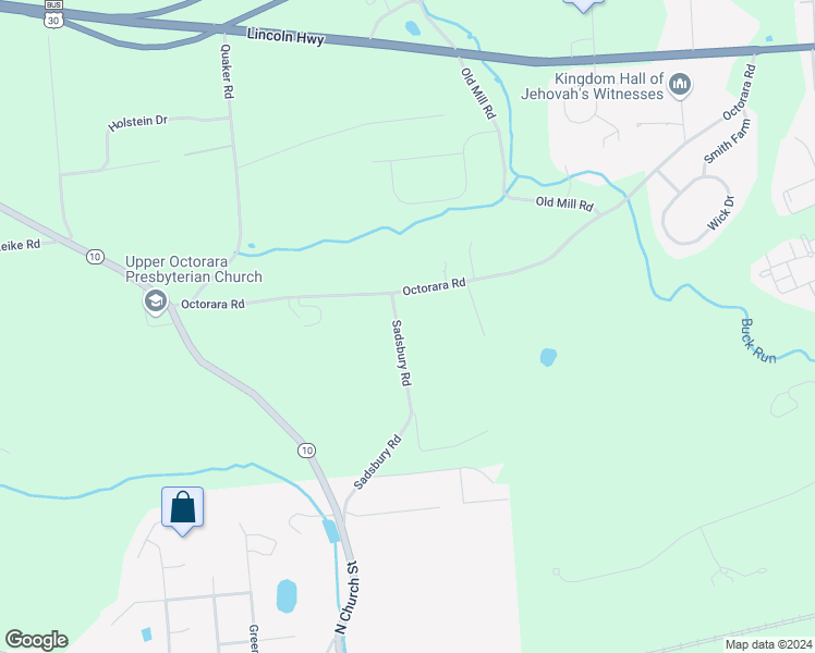 map of restaurants, bars, coffee shops, grocery stores, and more near 710 Sadsbury Road in Parkesburg