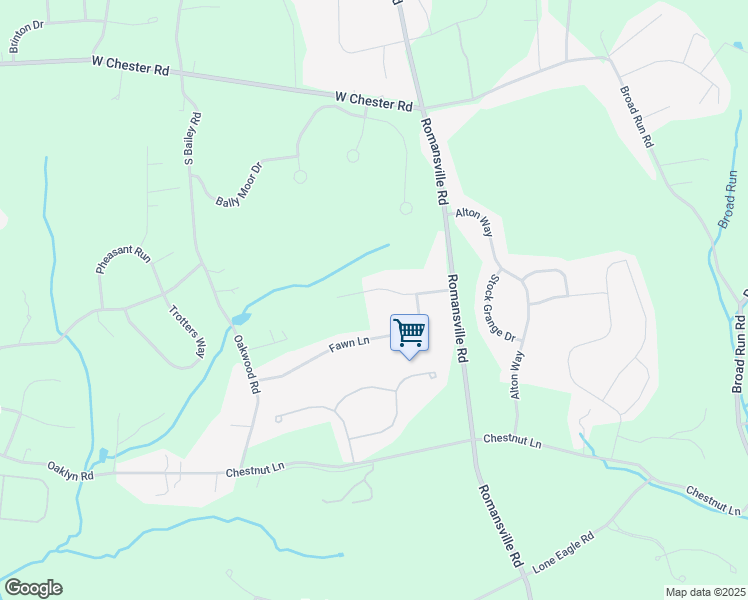 map of restaurants, bars, coffee shops, grocery stores, and more near 2036 Arrowhead Trail in Coatesville