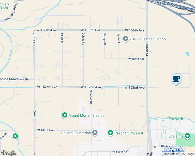 map of restaurants, bars, coffee shops, grocery stores, and more near 15269 Navajo Street in Broomfield