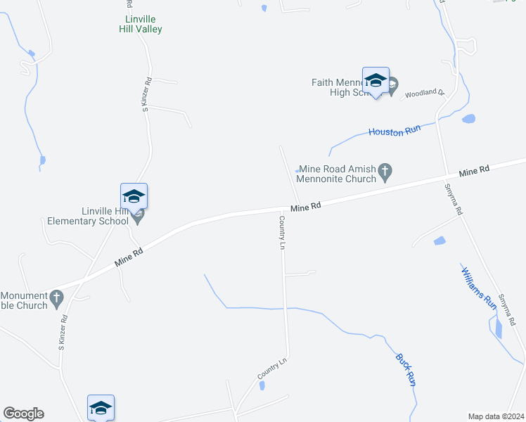 map of restaurants, bars, coffee shops, grocery stores, and more near Mine Road in Lancaster County