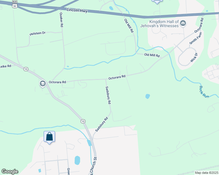 map of restaurants, bars, coffee shops, grocery stores, and more near 710 Sadsbury Road in Parkesburg