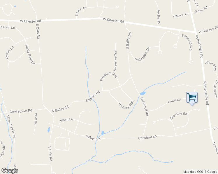 map of restaurants, bars, coffee shops, grocery stores, and more near 1395 South Bailey Road in Coatesville