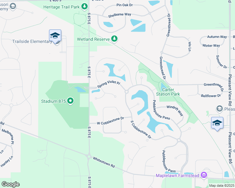 map of restaurants, bars, coffee shops, grocery stores, and more near 8920 Sandstone Place in Zionsville
