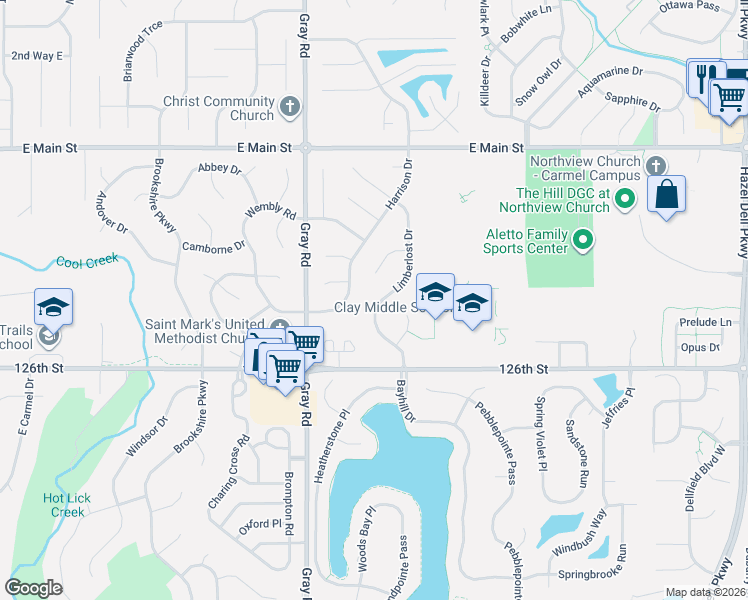 map of restaurants, bars, coffee shops, grocery stores, and more near 12766 Limberlost Drive in Carmel