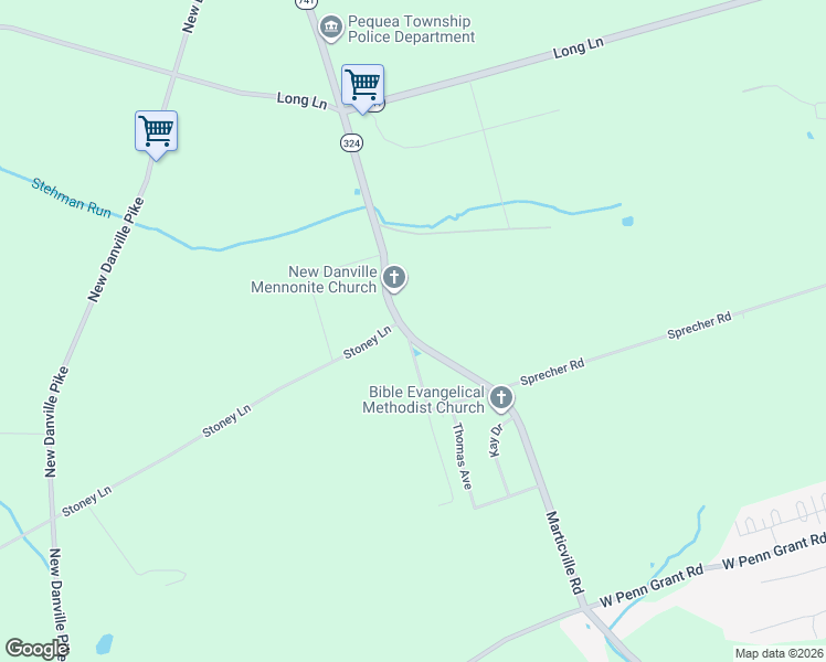 map of restaurants, bars, coffee shops, grocery stores, and more near 111 Marticville Road in Lancaster