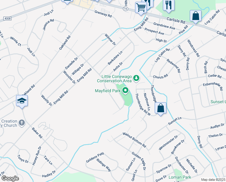 map of restaurants, bars, coffee shops, grocery stores, and more near 2749 Anita Dr in Dover