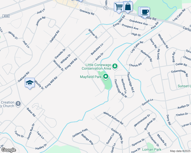 map of restaurants, bars, coffee shops, grocery stores, and more near 2749 Anita Dr in Dover