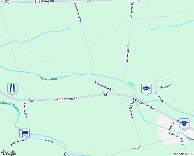 map of restaurants, bars, coffee shops, grocery stores, and more near 280 Esbenshade Rd in Ronks