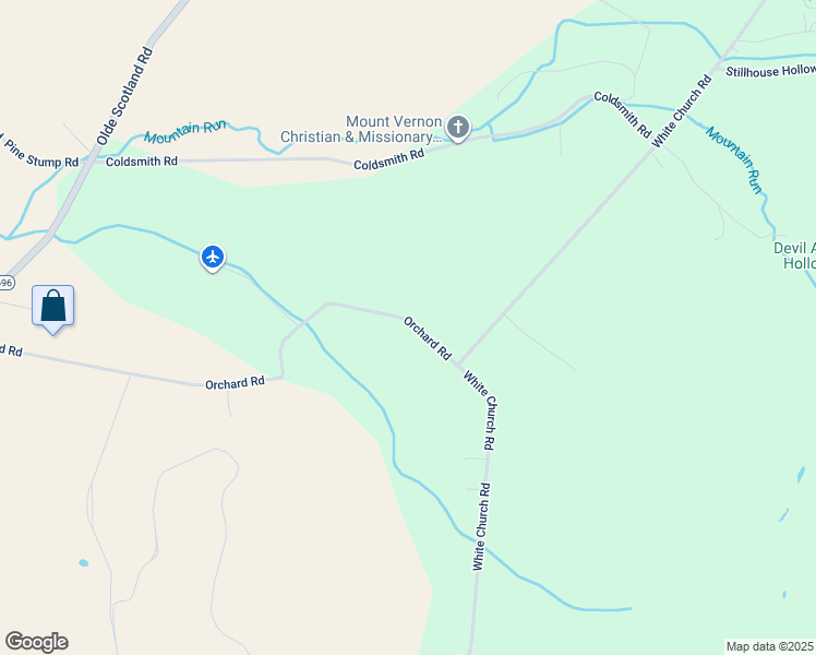 map of restaurants, bars, coffee shops, grocery stores, and more near 1848 Orchard Road in Chambersburg