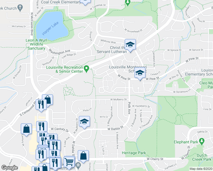 map of restaurants, bars, coffee shops, grocery stores, and more near 356 Owl Drive in Louisville