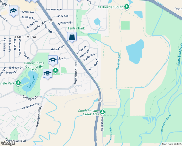 map of restaurants, bars, coffee shops, grocery stores, and more near 1487 Brown Circle in Boulder
