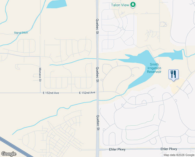 map of restaurants, bars, coffee shops, grocery stores, and more near 15008 Quebec Street in Thornton