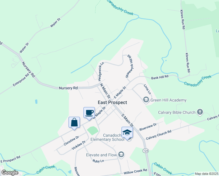 map of restaurants, bars, coffee shops, grocery stores, and more near 15 North Main Street in Wrightsville