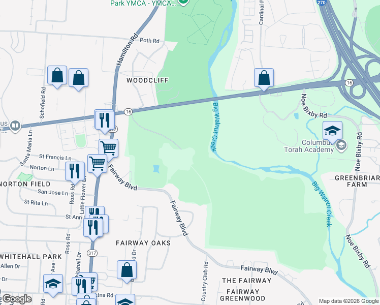 map of restaurants, bars, coffee shops, grocery stores, and more near 4831 East Broad Street in Columbus