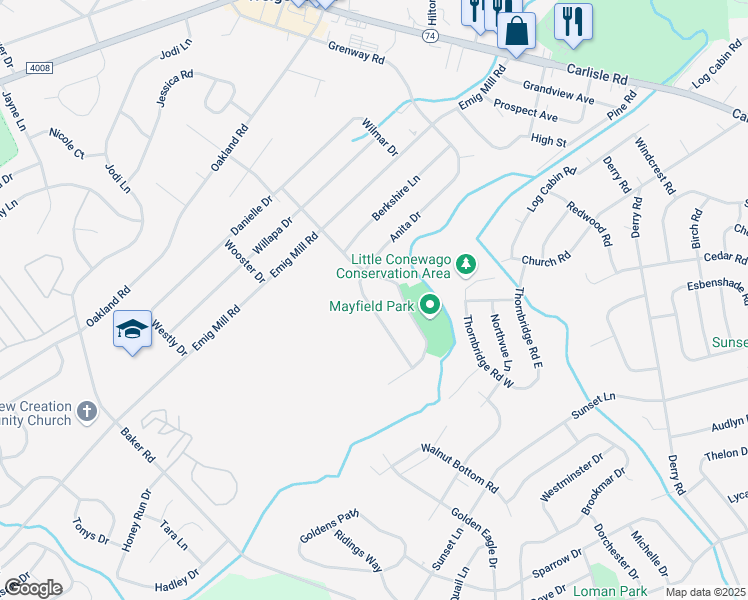 map of restaurants, bars, coffee shops, grocery stores, and more near 2761 Anita Drive in Dover