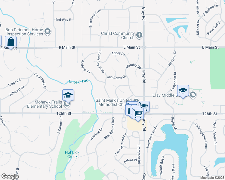 map of restaurants, bars, coffee shops, grocery stores, and more near 12764 Charing Cross Road in Carmel