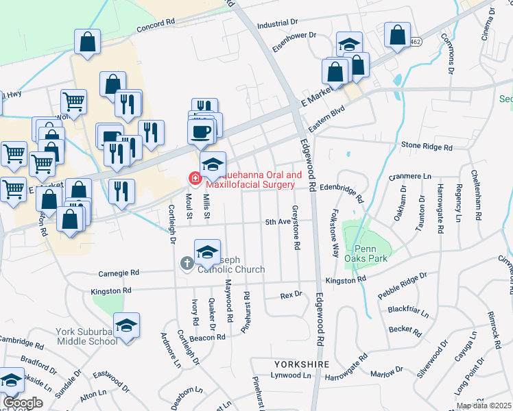 map of restaurants, bars, coffee shops, grocery stores, and more near 208 Wynwood Road in East York