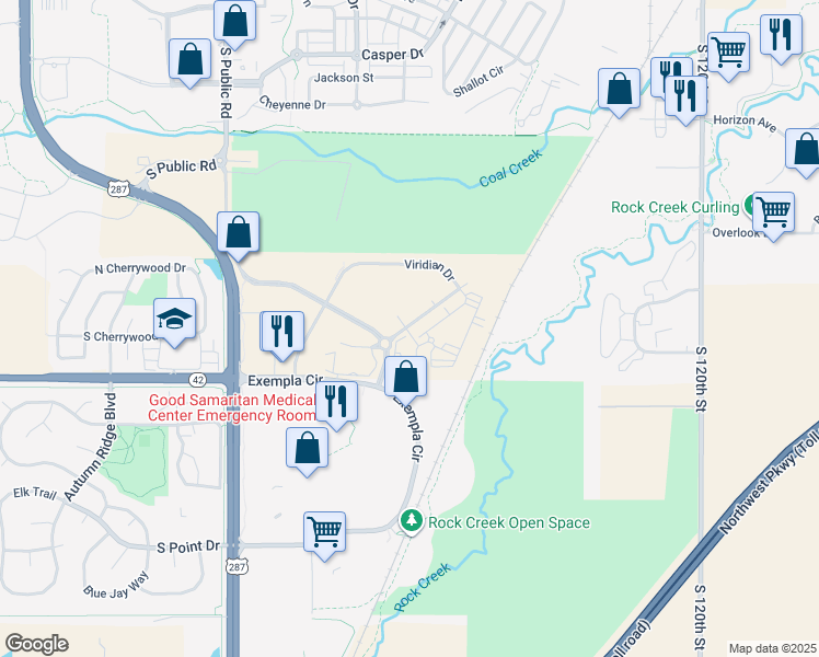 map of restaurants, bars, coffee shops, grocery stores, and more near in Boulder County